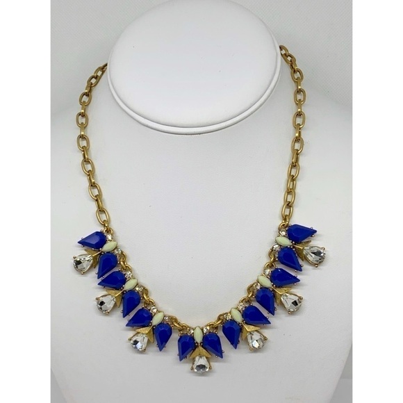 J. Crew Jewelry - J. Crew Blue Green Gold Jeweled Necklace